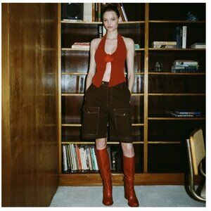 With Jean Women's Carter Cargo Shorts Brown Size S